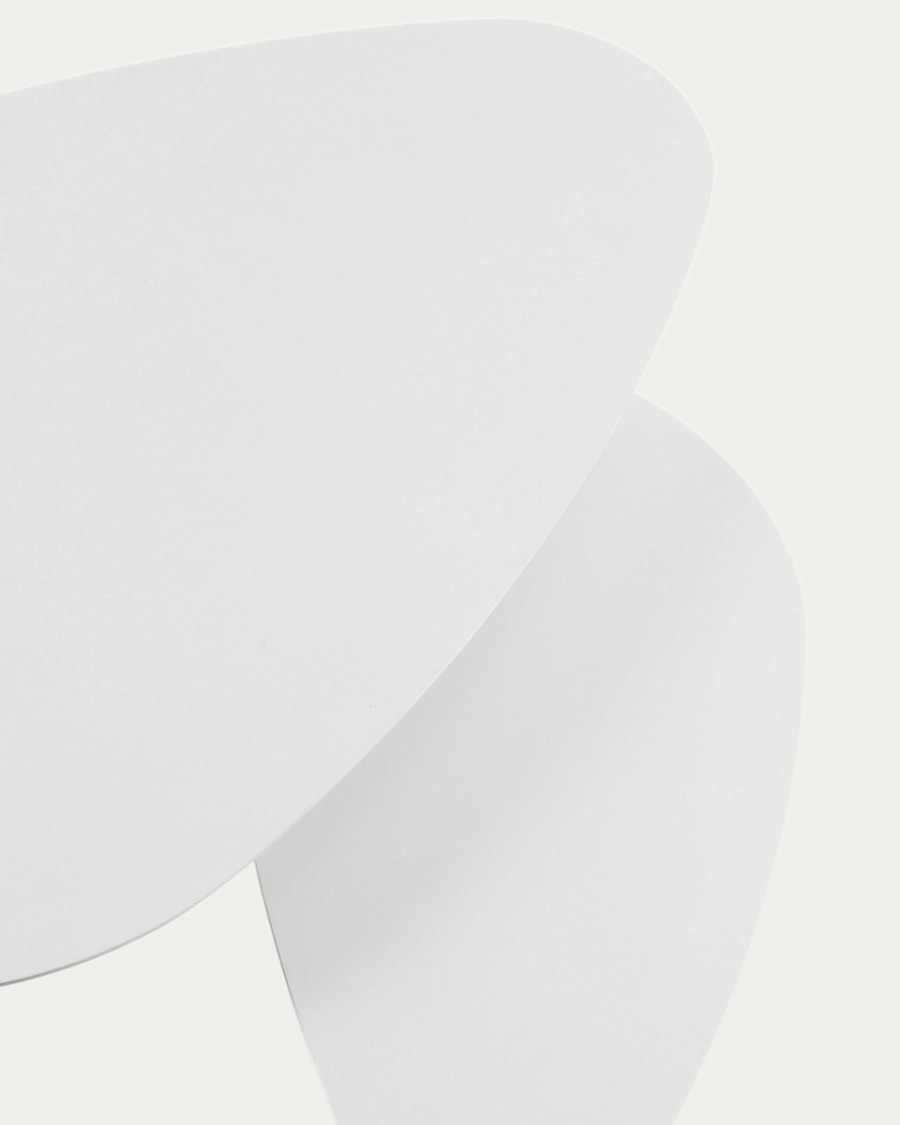 Set oval Kirb de 2 mesas auxiliares blanco