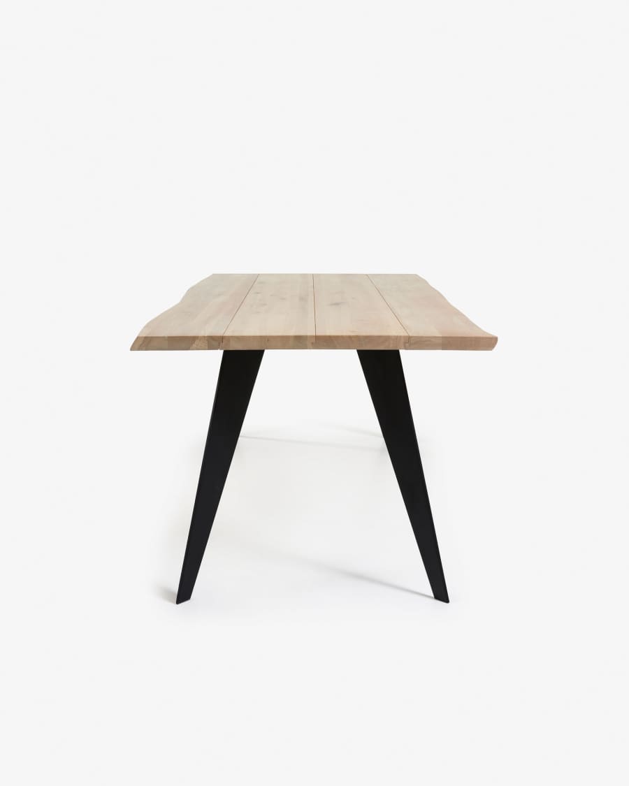 Koda table 220 cm oak bleached black legs