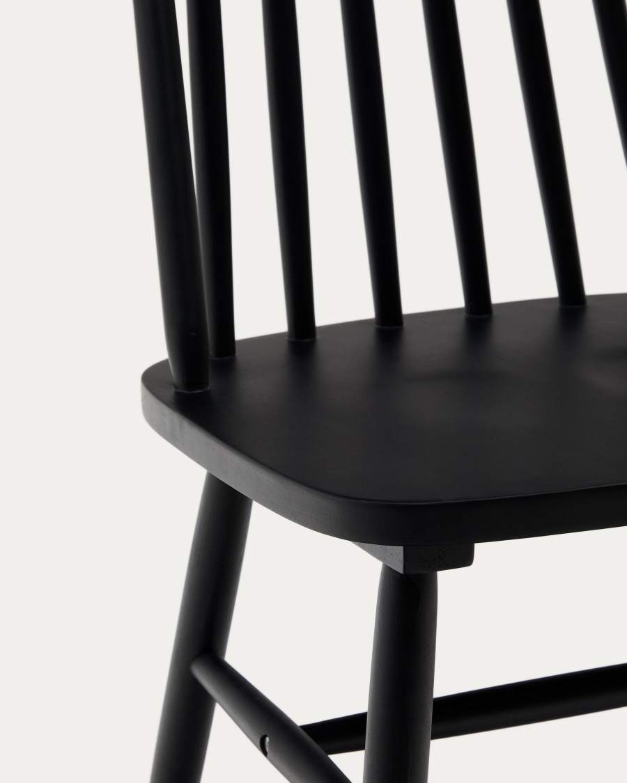 Tressia MDF and solid rubber wood chair with black lacquer