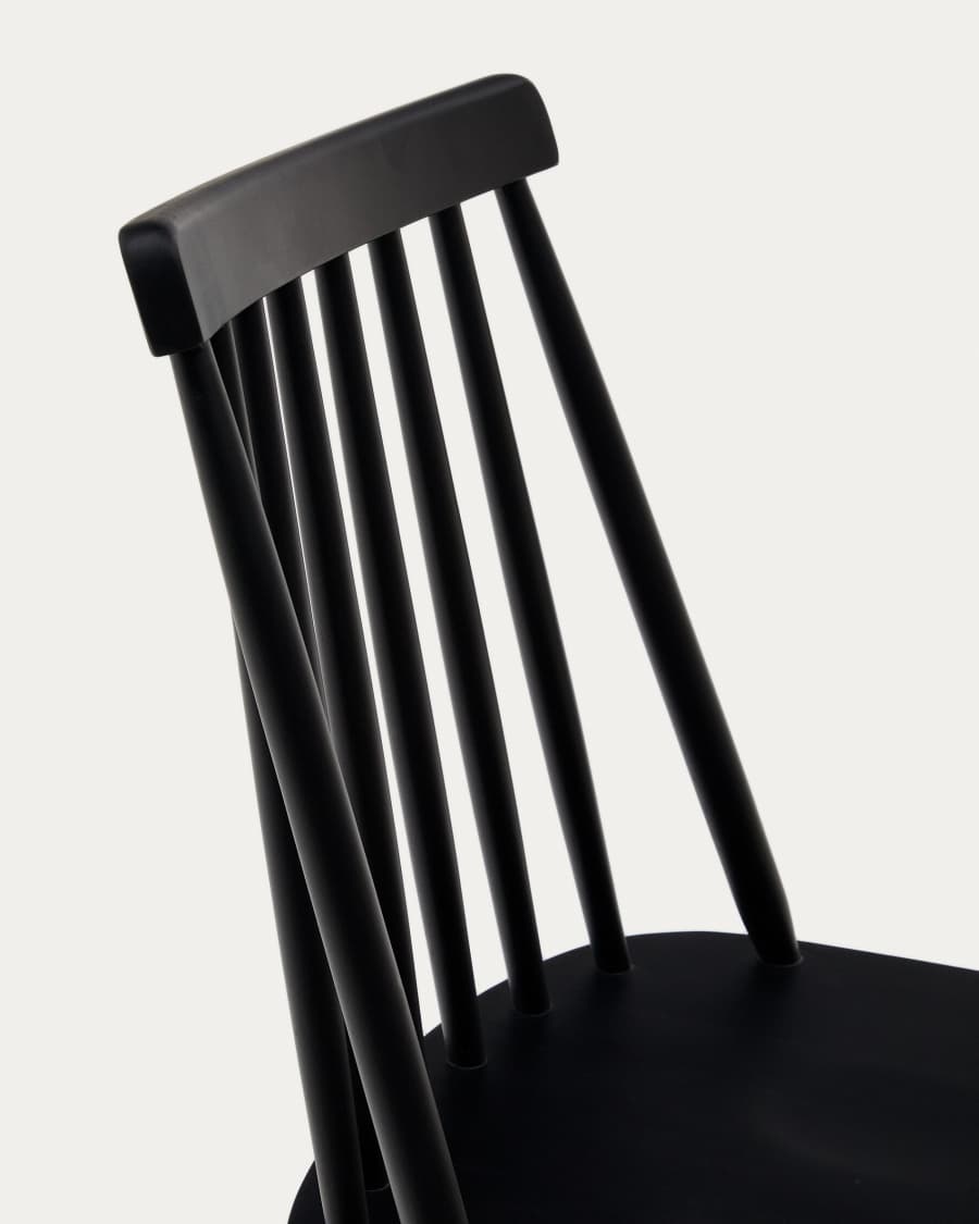 Tressia MDF and solid rubber wood chair with black lacquer