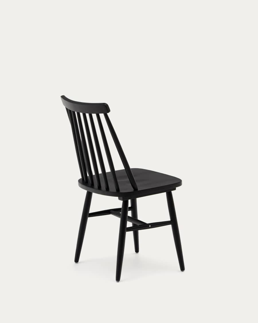 Tressia MDF and solid rubber wood chair with black lacquer
