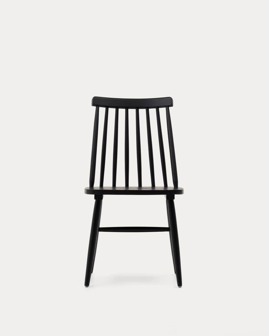 Tressia MDF and solid rubber wood chair with black lacquer