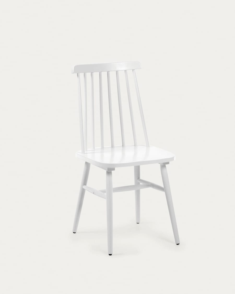 Tressia MDF and solid rubber wood chair with white lacquer