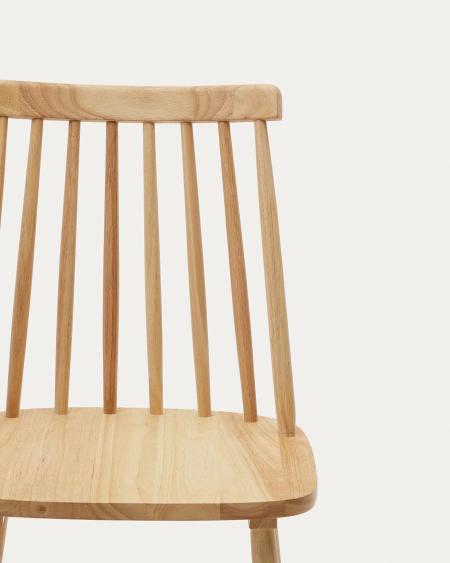 Tressia MDF and solid rubber wood chair with natural lacquer