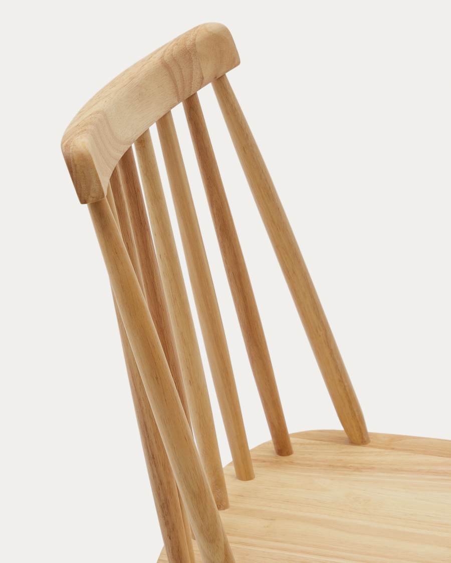 Tressia MDF and solid rubber wood chair with natural lacquer