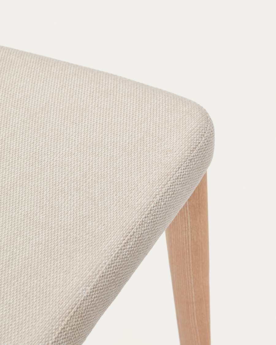 Rosie chair in beige chenille with solid ash wood legs in a natural finish