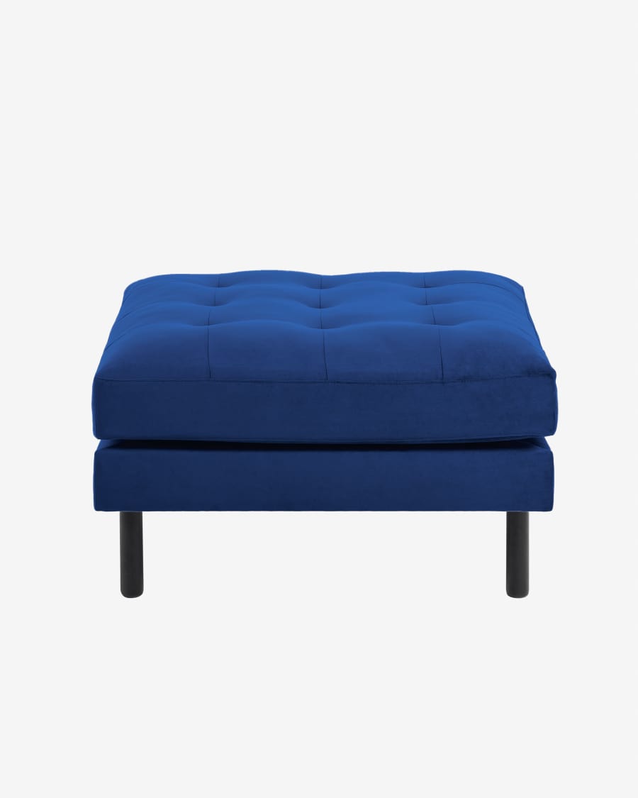 Σκαμπό Debra, μπλε βελούδο, 80x80εκ