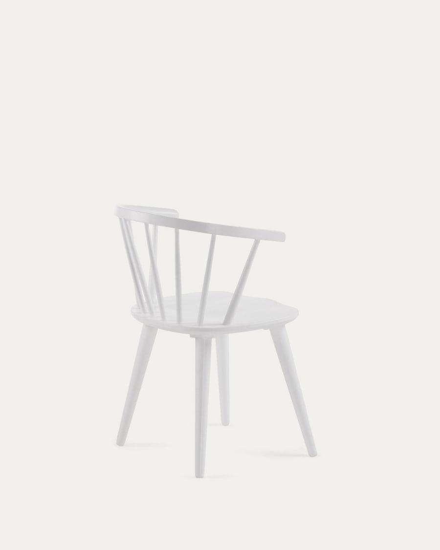 Trise MDF and solid rubber wood chair with white lacquer
