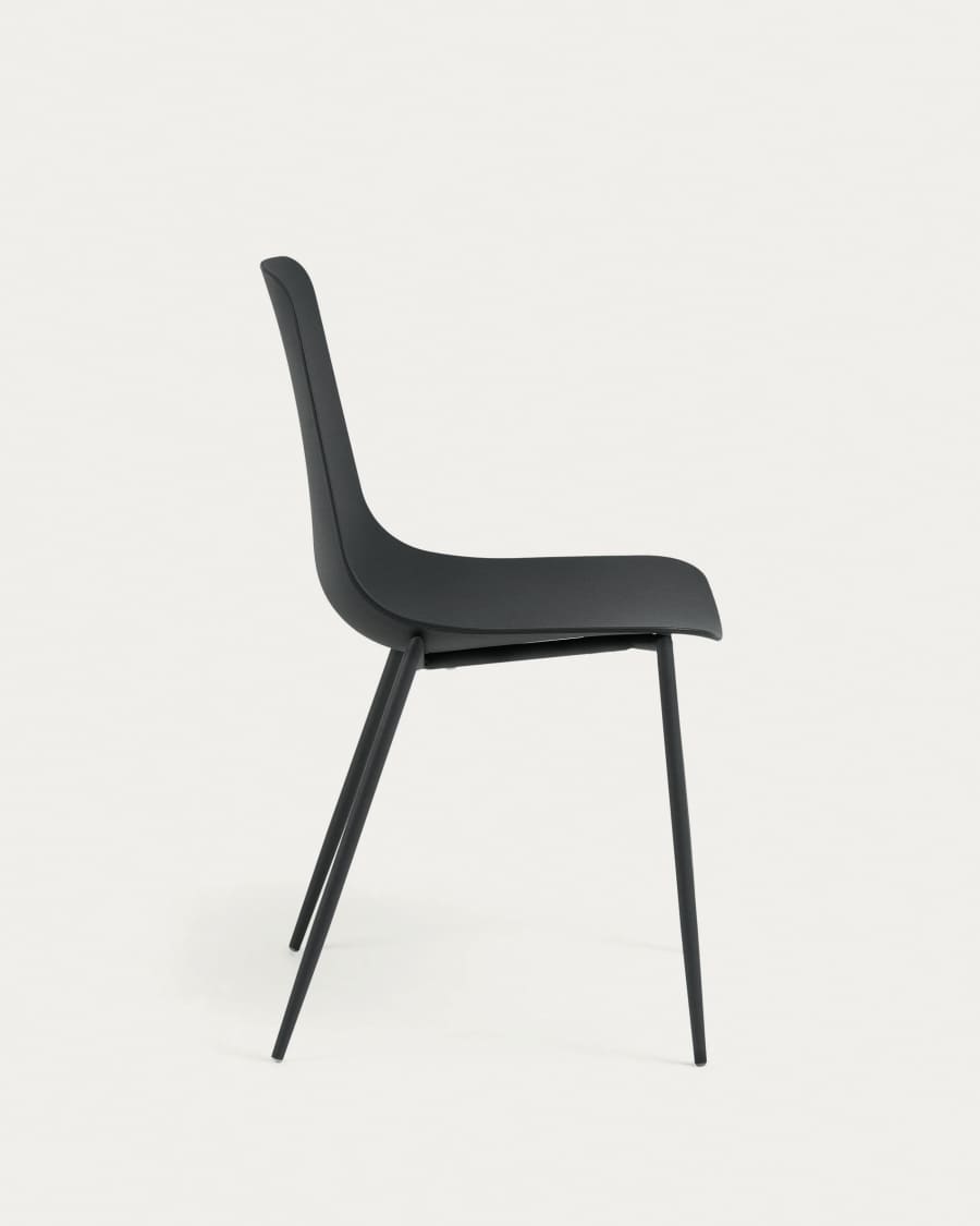 Whatts chair with steel legs in black finnish