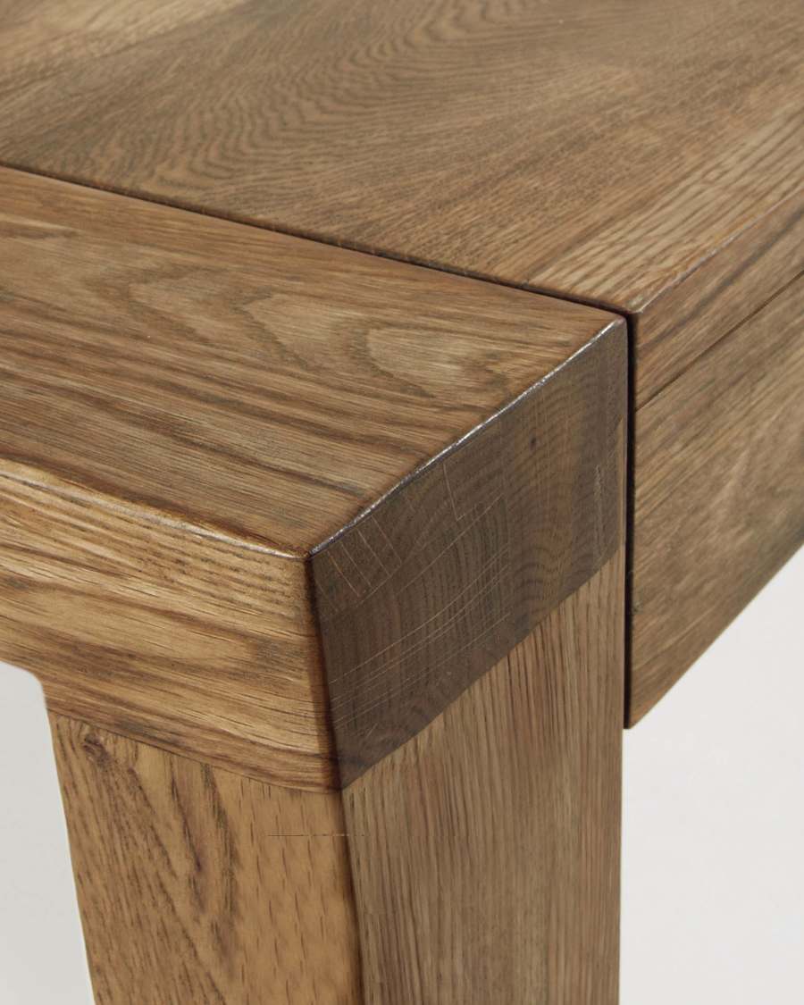 Briva extendable table with a distressed oak wood veneer finish, 180 (220) x 90 cm
