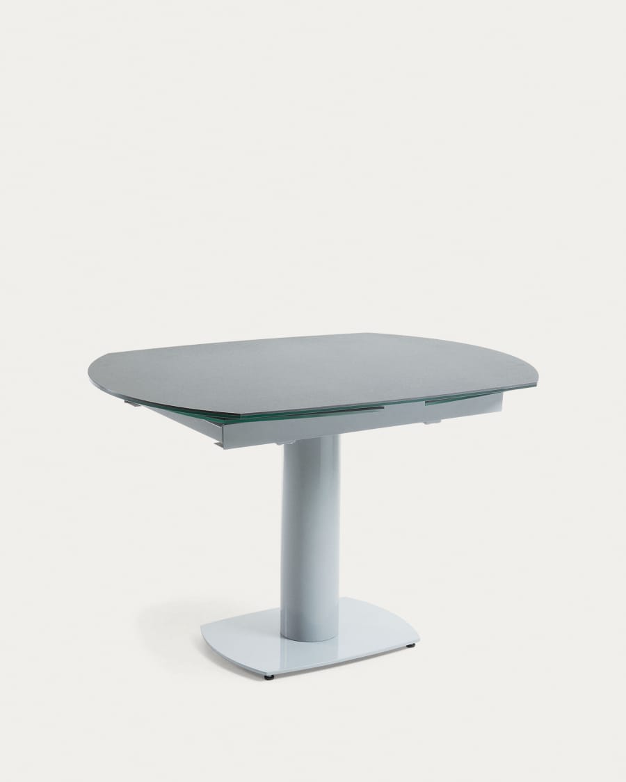 Table Rachel extensible 120 (180) x 90 cm gris