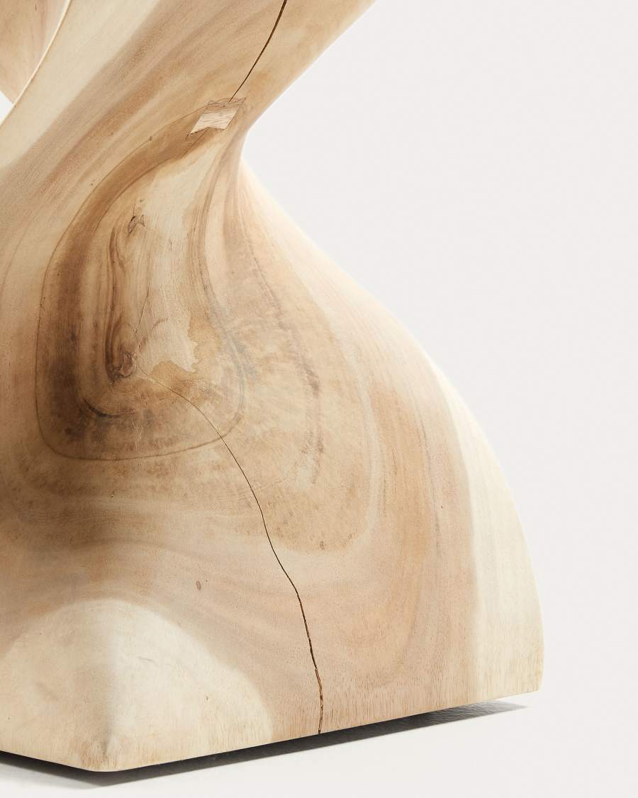 Hakon solid rain tree wood side table, 30 x 30 cm