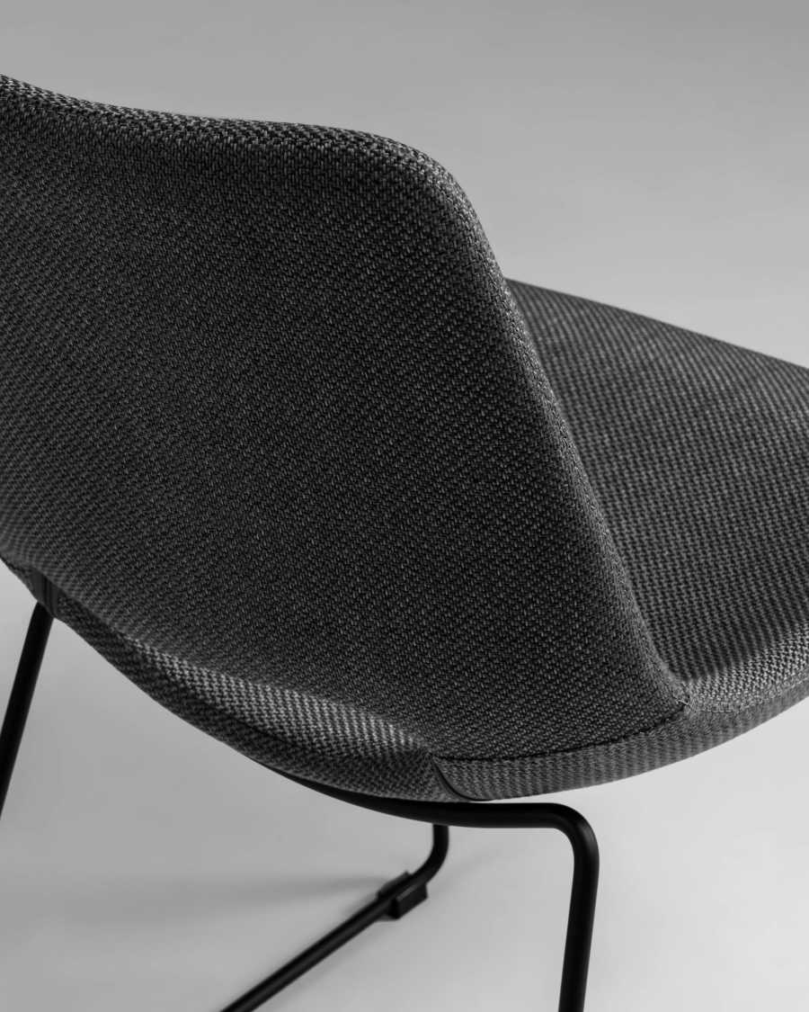 Zahara dark grey chair with steel legs with black finish