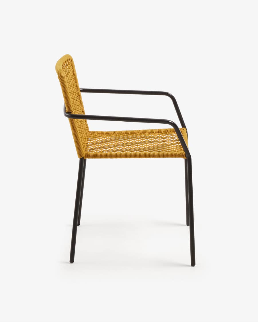 Ellen Stuhl aus senfgelbem Seil und verzinktem Stahl