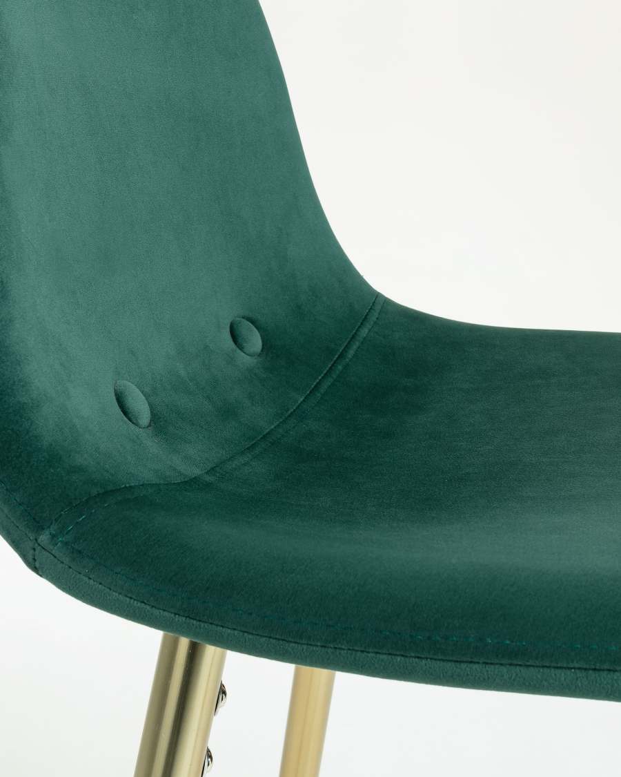 Green fabric Nolite barstool height 75 cm
