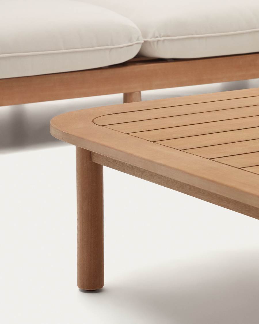 Sacova set, 5 seater corner sofa and coffee table made from solid eucalyptus wood