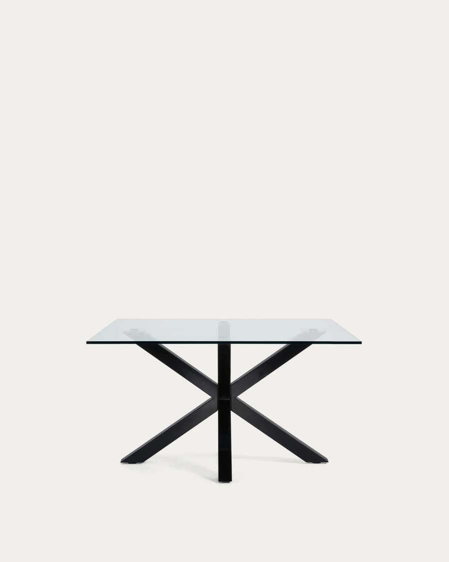 Argo coffee table glass black legs 130 x 70 cm