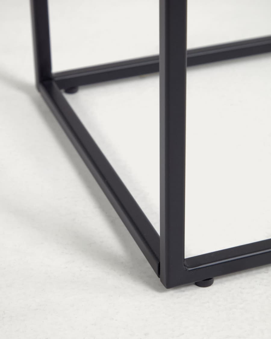 Rewena console table with Kalos Blanco porcelain top and steel structure, 110 x 75 cm