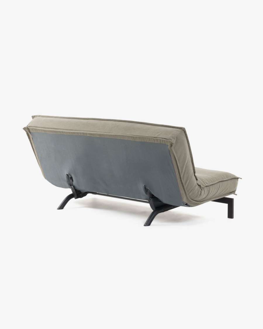 Eveline 3-Sitzer Bettsofa beige Metallgestell 195 cm