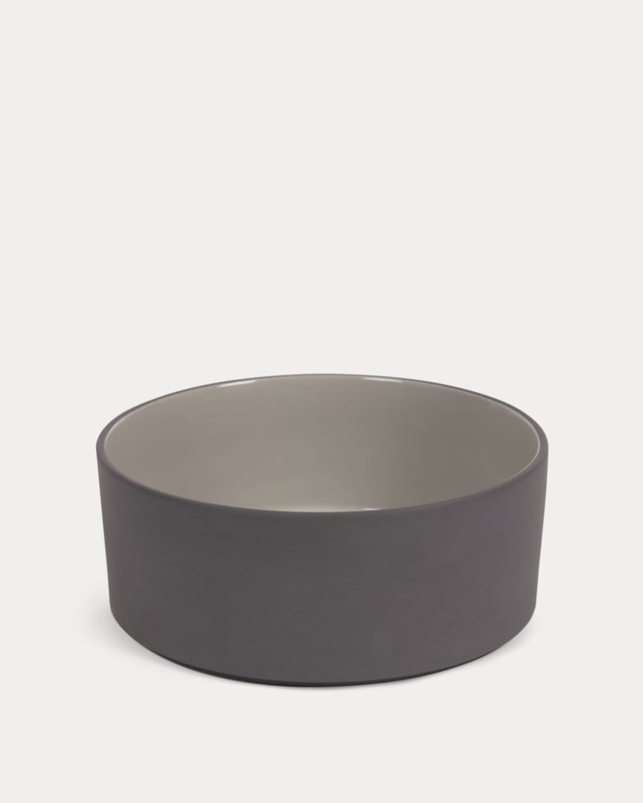 Thianela large porcelain bowl in grey