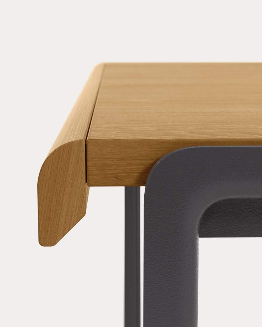 Nadyria extendable table with oak veneer and steel legs 120 (160) x 80 cm