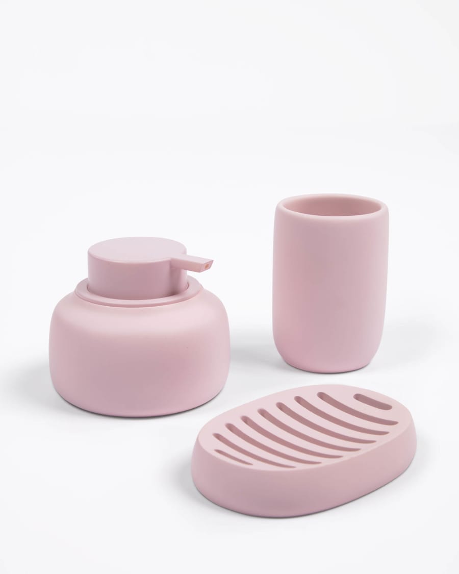 Chia pink polyresin soap dish
