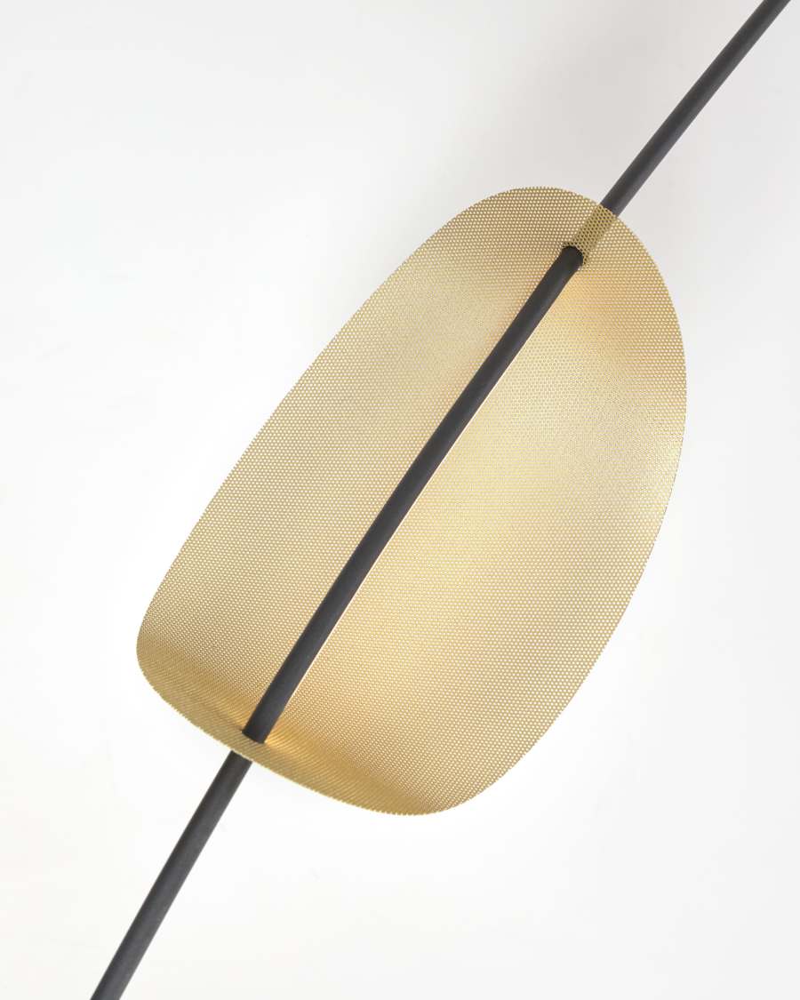 Anatolia metal ceiling light with black painted finish and gold-coloured detail