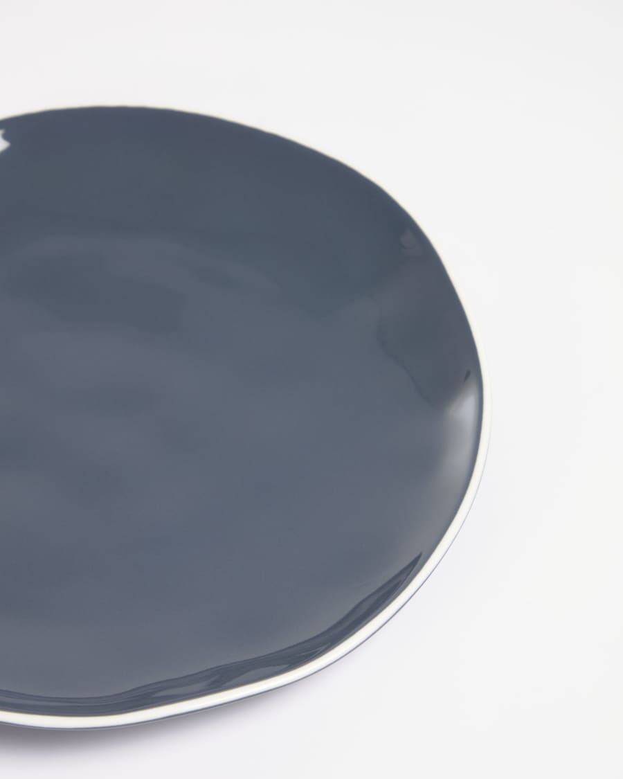 Pontis dessert plate in blue porcelain