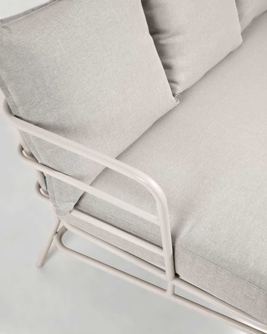 Mareluz 3 seater sofa in white steel, 197 cm