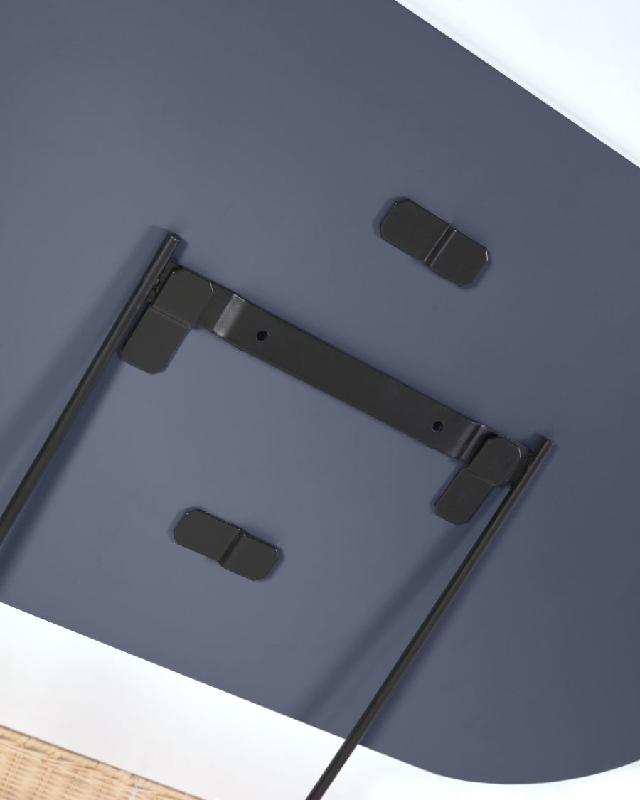 Ebian large wall mirror with rattan shelf with natural finish 80 x 29 cm