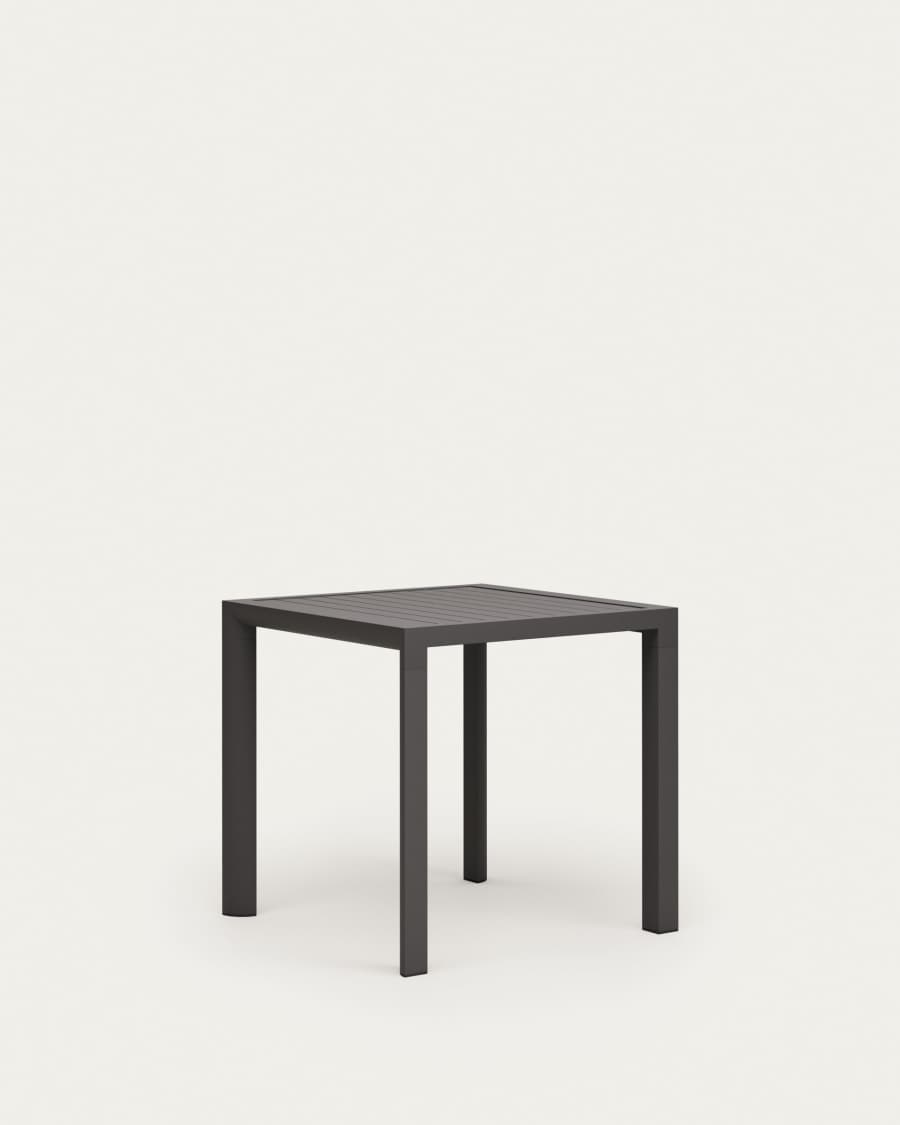 Culip aluminium outdoor table in powder coated grey finish, 77 x 77 cm
