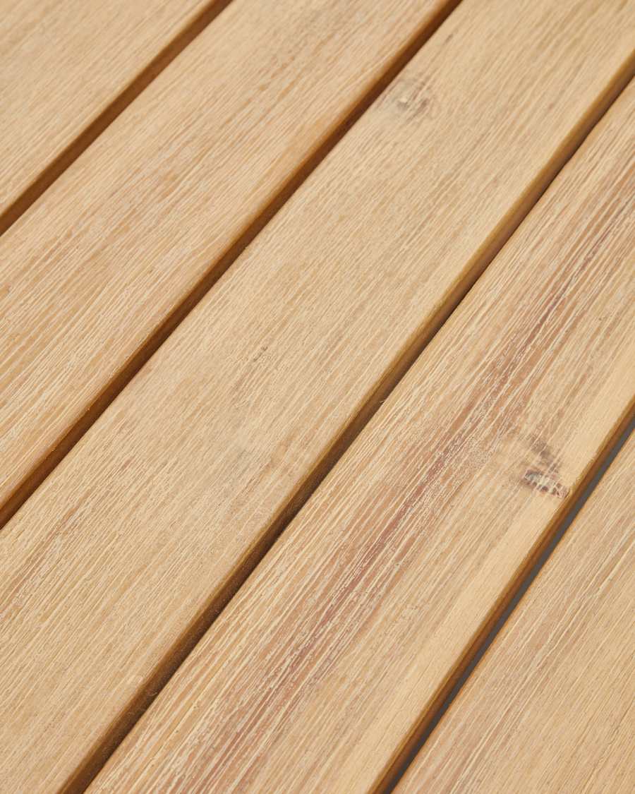 Dandara coffee table made of steel, beige cord and solid acacia wood, Ø70 cm FSC 100%