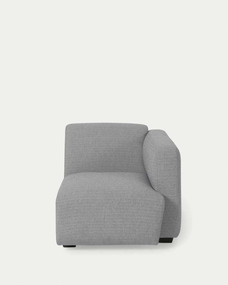 Legara sofa seat with right-hand armrest in light grey, 80cm