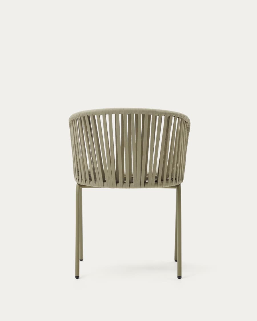 Chaise d'extérieur Saconca en corde et acier galvanisé vert