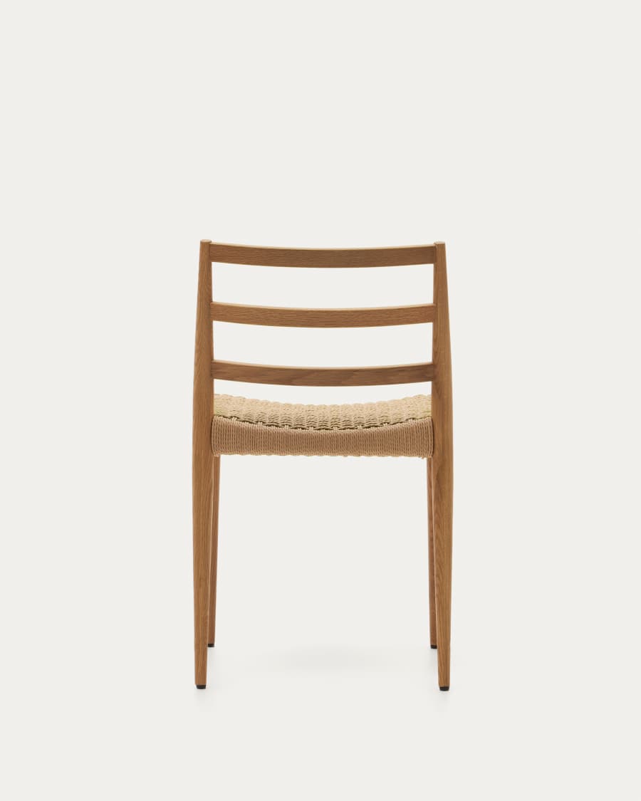 Analy chair in solid oak FSC 100% with natural finish and rope seat
