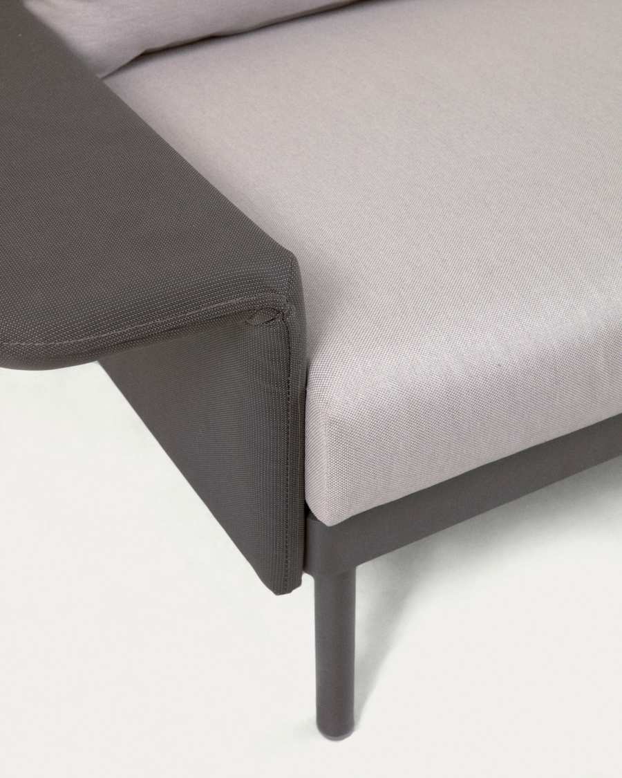 Conjunt exterior Zaltana de sofà raconer i taula d'alumini acabat pintat gris fosc mat 164cm