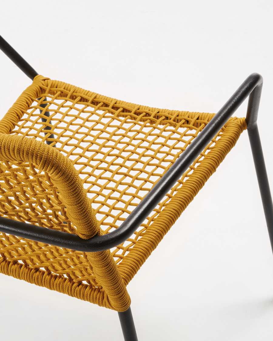 Ellen Stuhl aus senfgelbem Seil und verzinktem Stahl