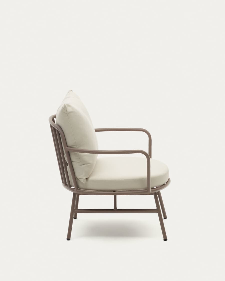 Bramant steel armchair with mauve finish