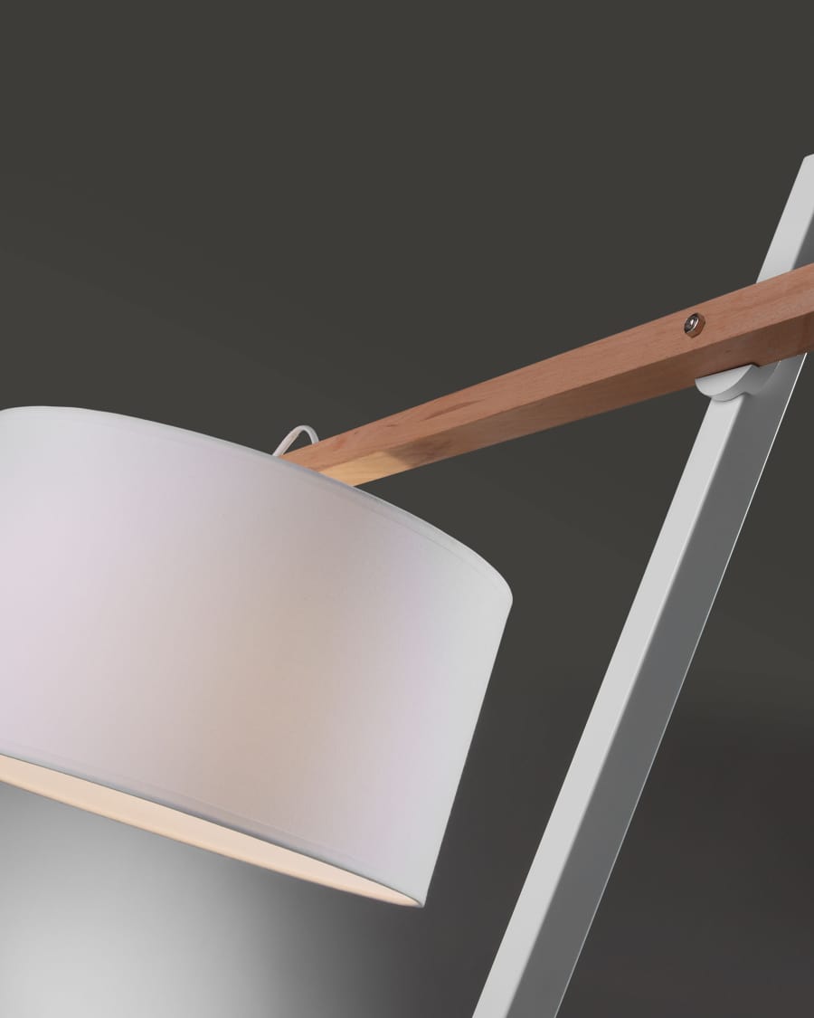 Aimy floor lamp in solid beech wood and steel