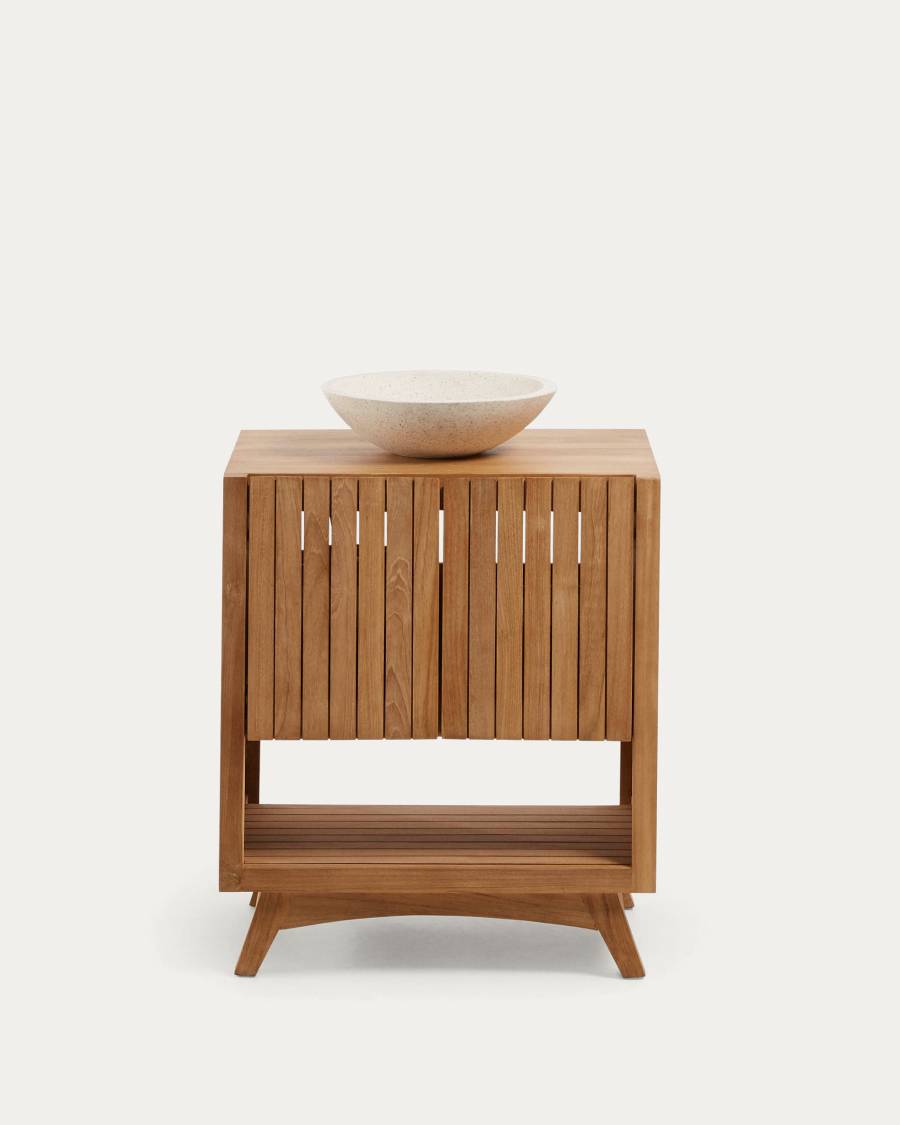 Delina countertop washbasin in white terrazzo Ø 40 cm