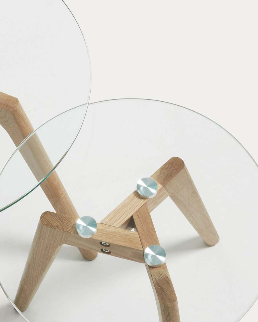 Kirb set of 2 side tables round glass Ø 50 / Ø 40 cm