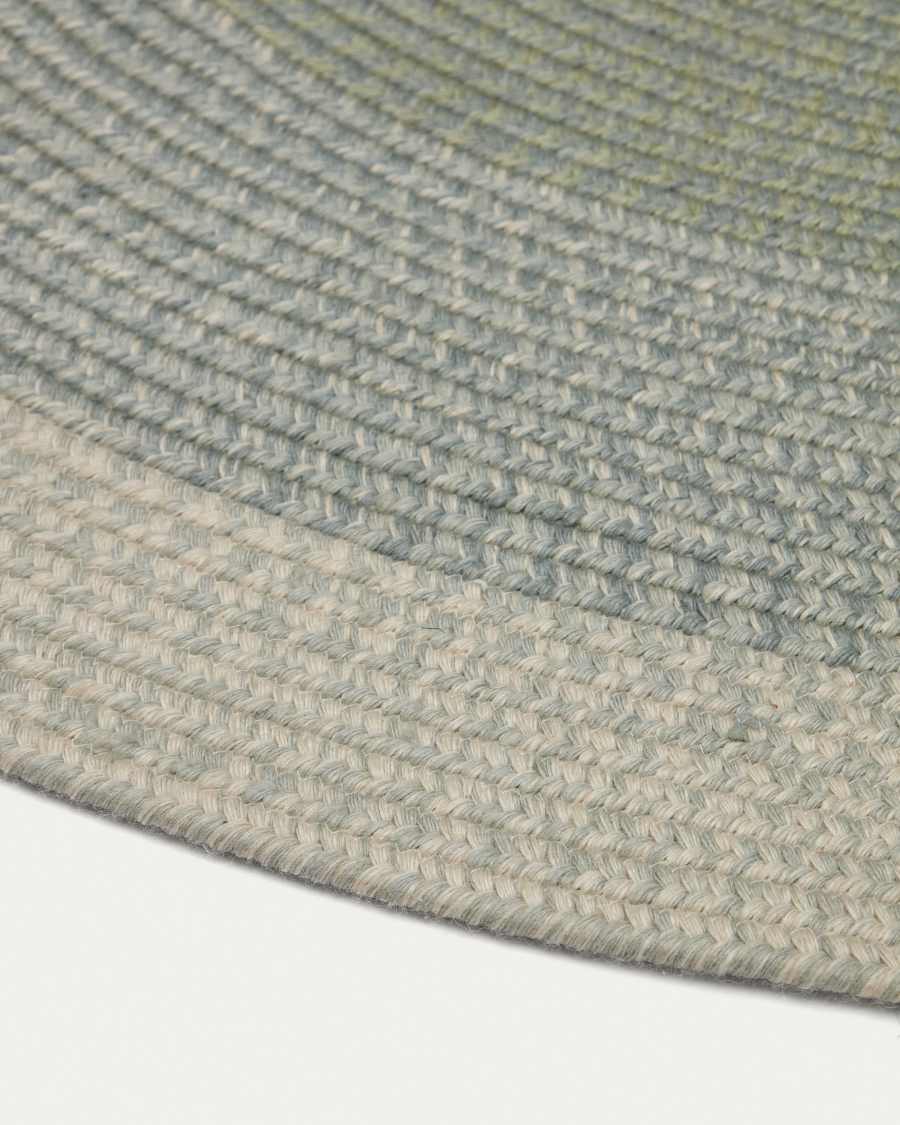 Tappeto Leeith 100% PET a righe spesse verde Ø 160 x 230 cm