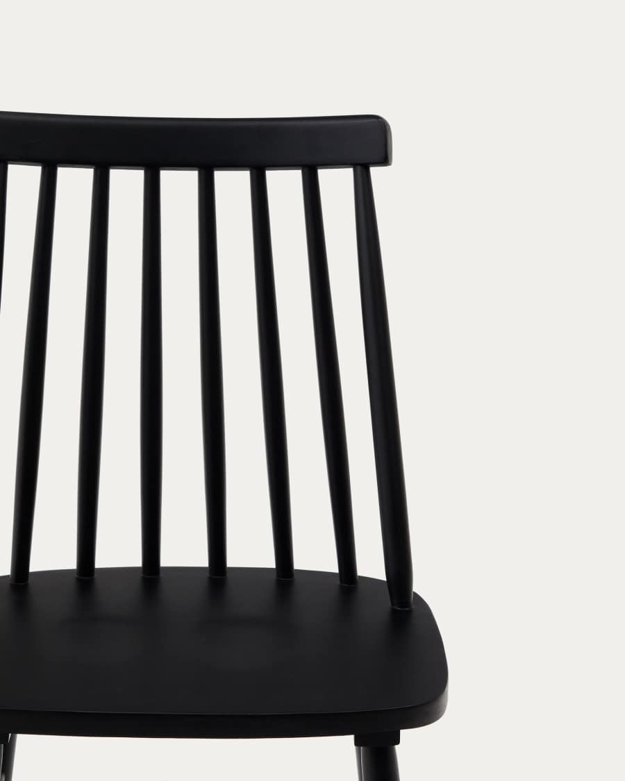 Tressia MDF and solid rubber wood chair with black lacquer