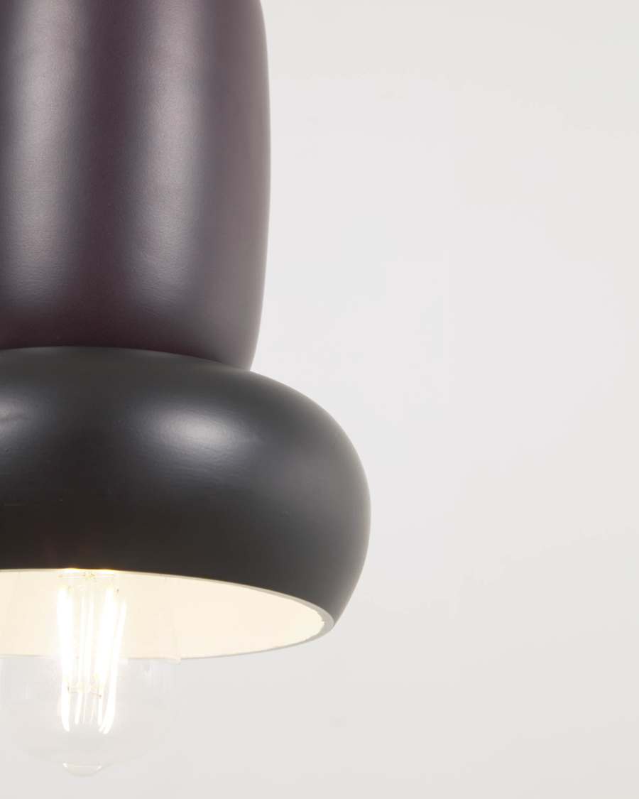 Cathaysa metal ceiling light with garnet and black painted finish