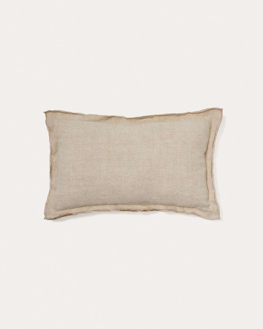 Sagi beige and mustard linen cushion Cover 30 x 50 cm