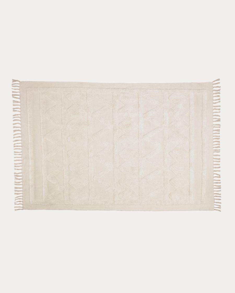 Dabria 100% cotton rug in beige 140 x 200 cm