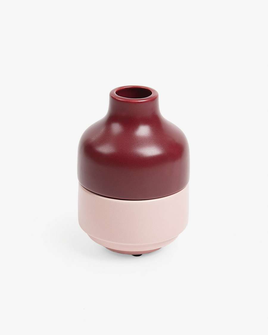 Lily vase burgudy and pink