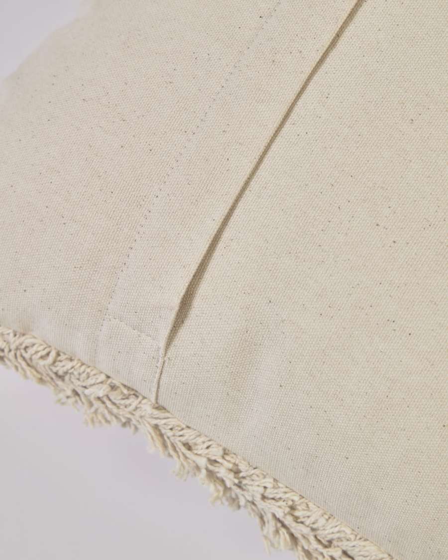 Housse de coussin Agripa 100 % coton naturel et noir 45 x 45 cm