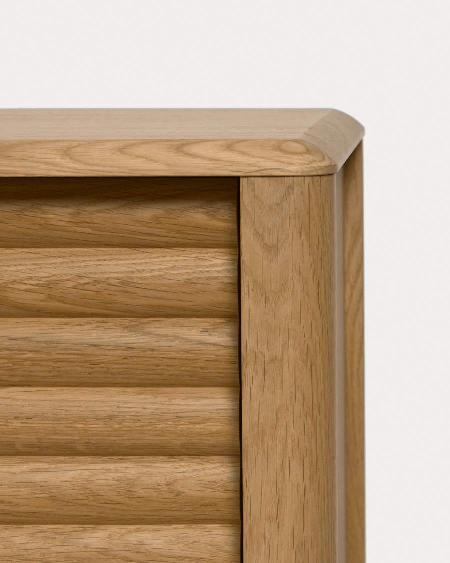 Lenon 2 door solid wood and oak veneer TV stand, 200 x 57 cm, FSC MIX Credit