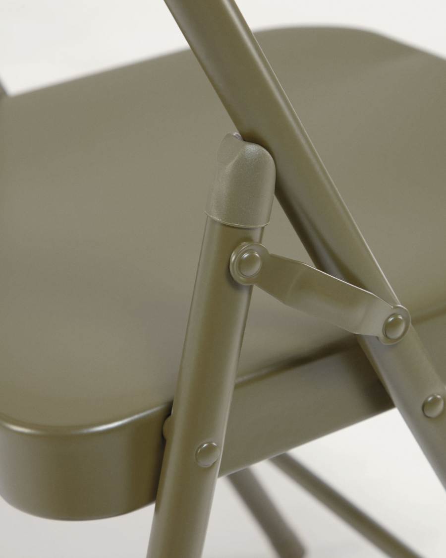 Πτυσσόμενη μεταλλική καρέκλα Aidana, σκούρο πράσινο